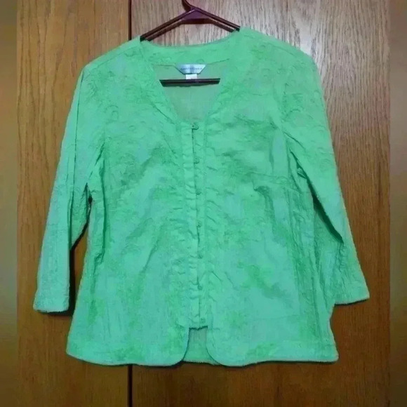 Christopher & Banks lime green top size L - Picture 1 of 8